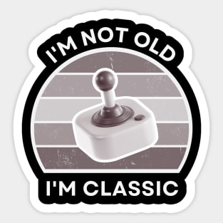 I'm not old, I'm Classic | Joystick | Retro Hardware | Vintage Sunset | '80s '90s Video Gaming Sticker